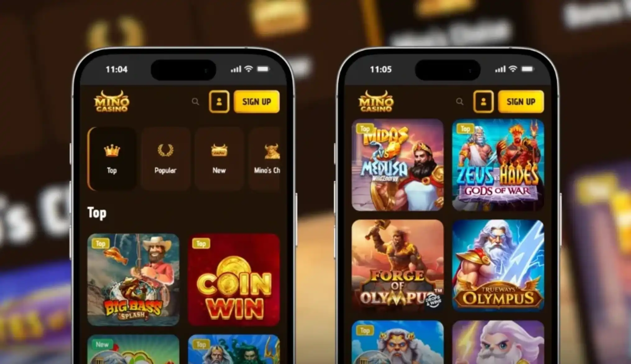 Capture d'écran de l'app Mino Casino